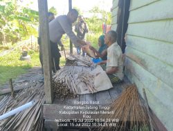 Peduli Masyarakat, Polsek Tebing Tinggi Bantu Sembako Kepada Salah Satu Warga Desa Banglas Barat