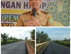 Bupati Rohil Sukses Gandeng PT PHR Hotmix Bangun Jalan Lintas Kubu