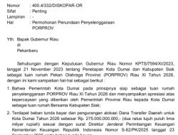 Pemko Dumai Minta Gubri Tunda Pelaksanaan Porprov 2026, Usul Diundur ke 2027