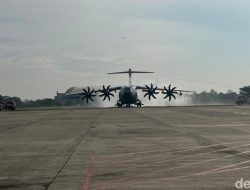 Pesawat Baru TNI AU Airbus A400M Tiba di Halim Perdanakusuma