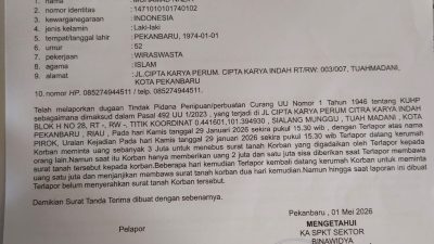 Kasus Dugaan Penipuan dan Penggelapan Tanah, Seorang Pria di Pekanbaru Dilaporkan ke Polisi
